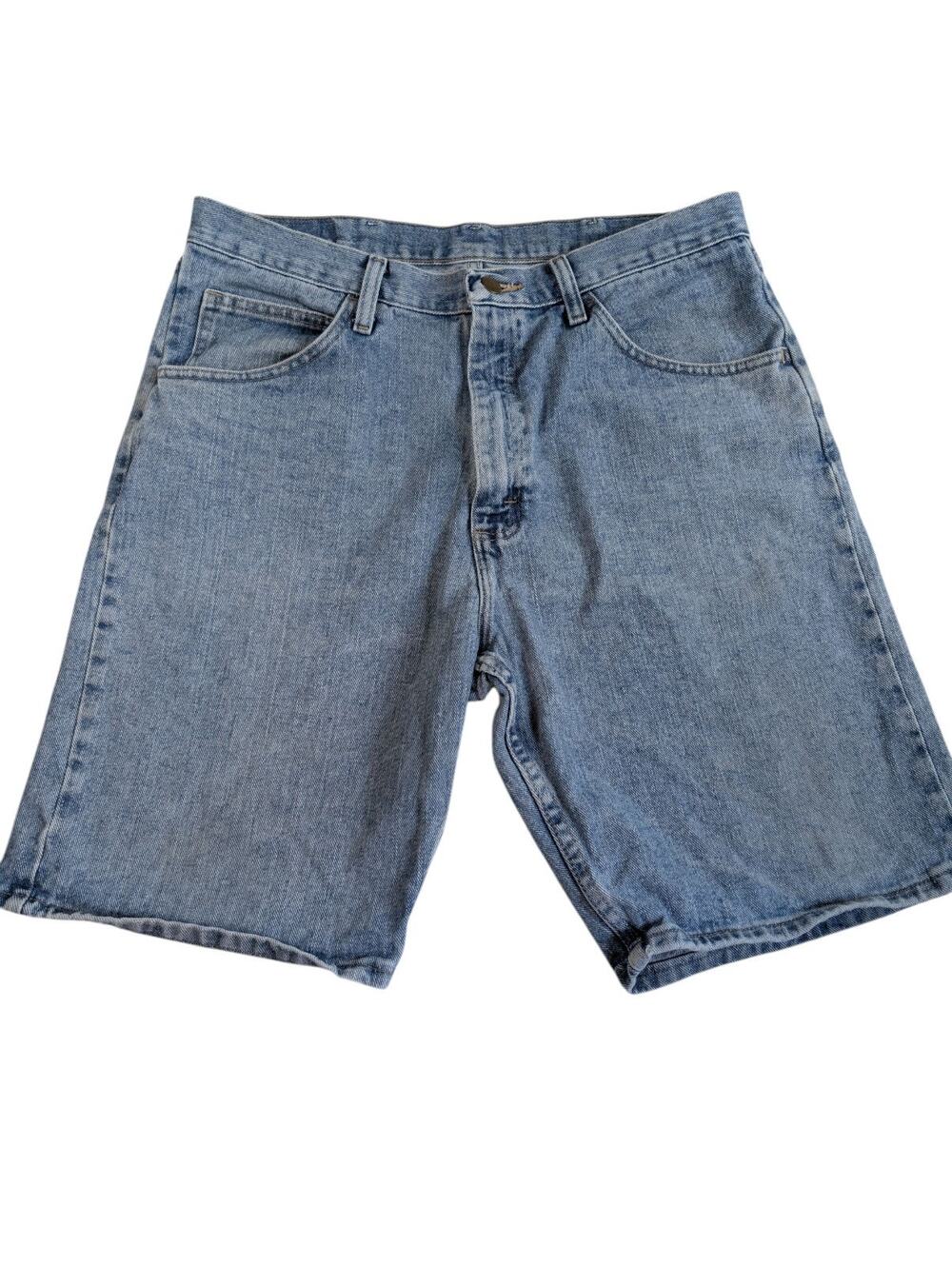 Wrangler Relaxed Fit Denim Jean Shorts Mens 34 Blue 9in Jorts Y2K Western Cowboy